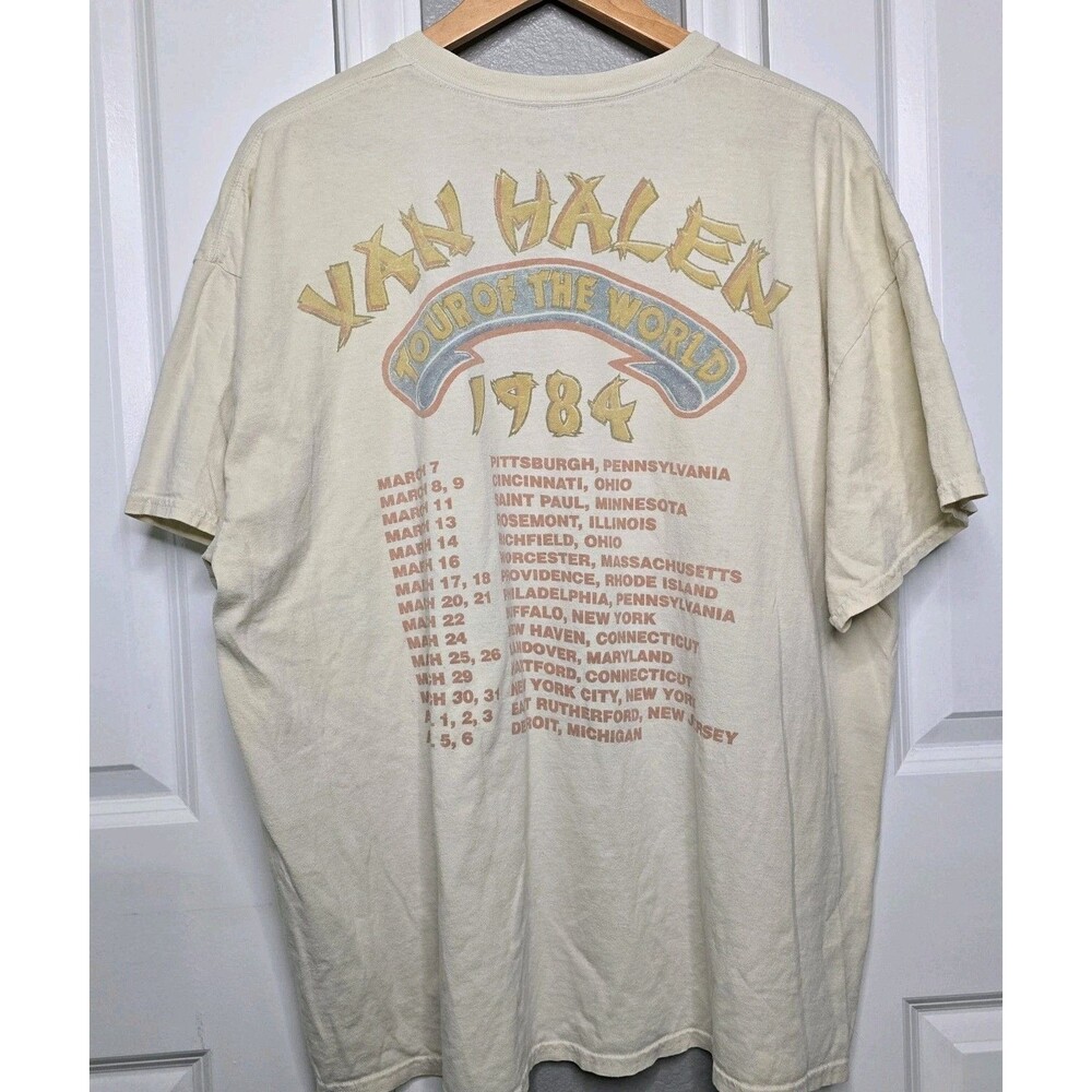 Van Halen 1984 Tour Of The World  T-Shirt Men's S/M Oversized Retro Rock - Picture 3 of 4